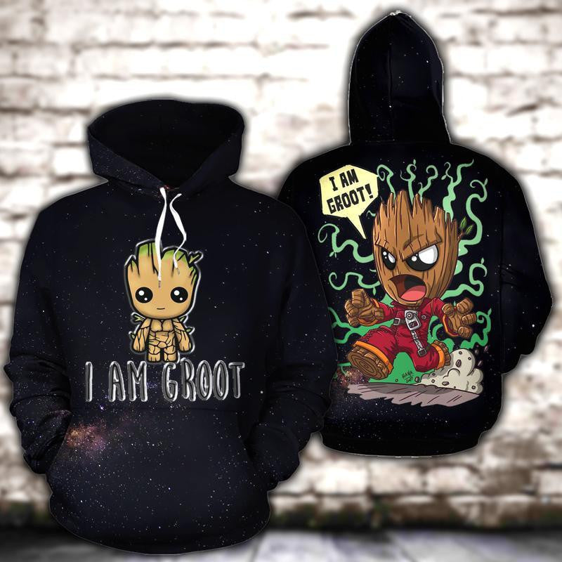 Groot Marvel Comic Fan Gift, I Am Groot All Over Print Hoodie