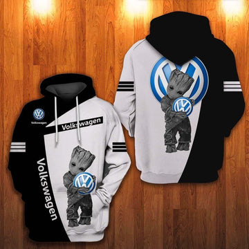 Groot With Volkswagen, Volkswagen Logo All Over Print Hoodie 506