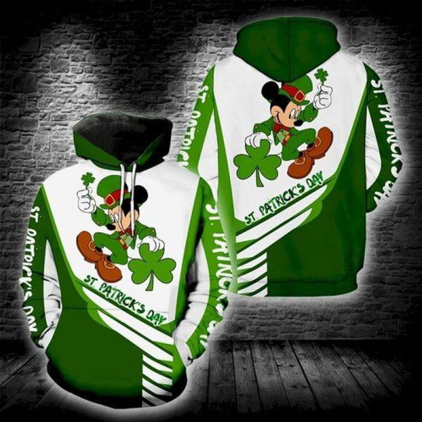 Irish St Patrick's Day Green Mickey Mouse Shamrock Gifts, Mickey Disney All Over Print Hoodie