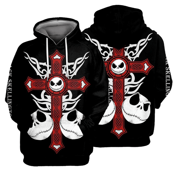 Jack Skellington The Nightmare Before Christmas 147 Fan Gift Stylist Unisex Cartoon Graphic Outfits Aop Hoodie, Zip Hoodie