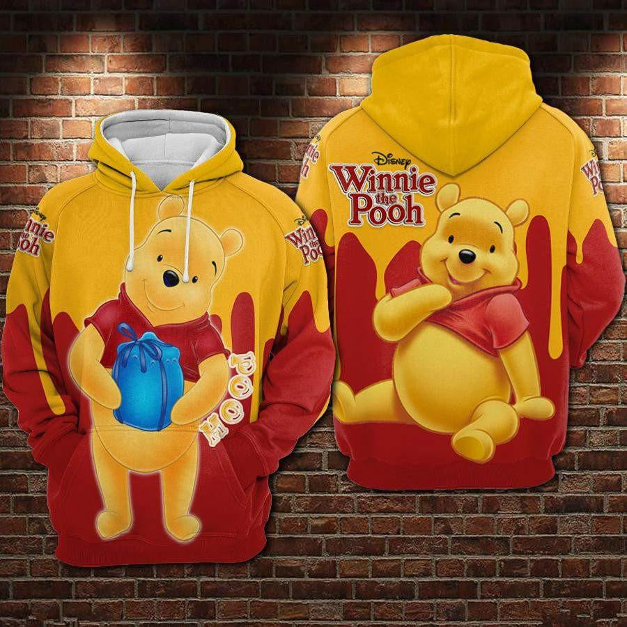 Winnie The Pooh Disney, Cute Pooh Hunny Gift Ver62 Aop Hoodie, Zip Hoodie