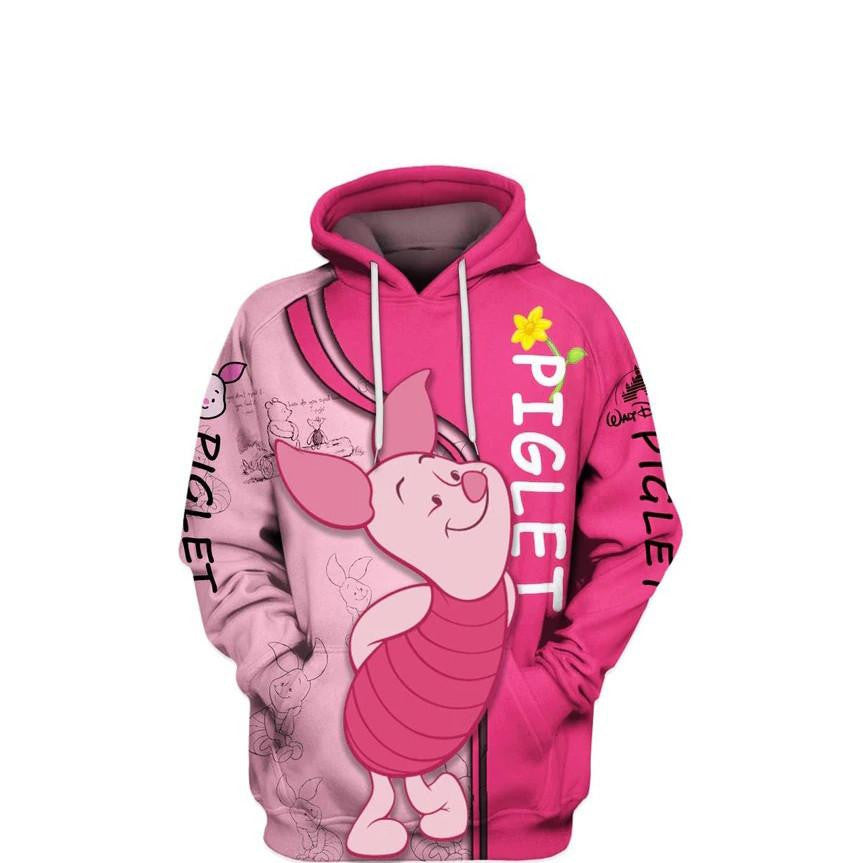 Adorable Piglet, Cute Piglet Winnie The Pooh Ver12 All Over Print Hoodie