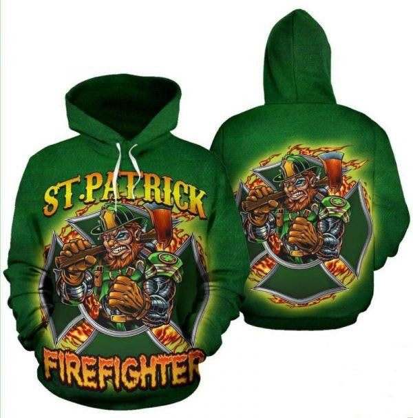 Irish St Patrick's Day Firefighter Hoodie St Patrick?s Day 2k551 Lover Gift ,st Patrick's Day All Over Print 3d Hoodie