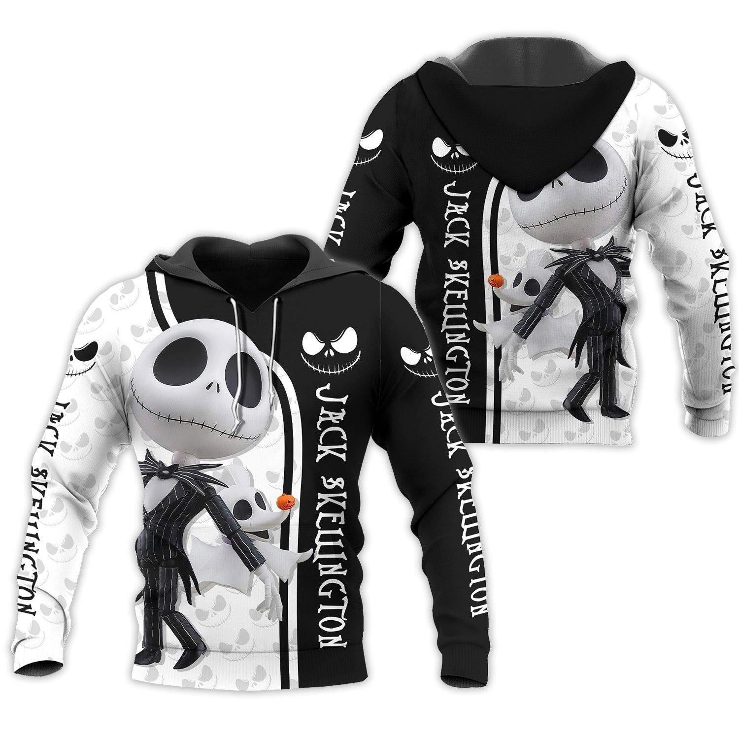 Nightmare Before Christmas Chibi Jack Skellington Icon 3d Hoodie Zip Hoodie