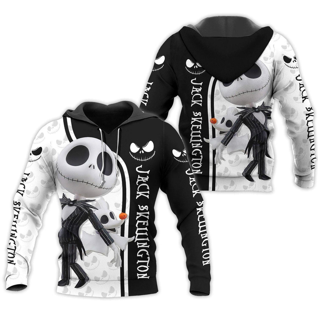Nightmare Before Christmas Chibi Jack Skellington Icon 3d Hoodie Zip Hoodie