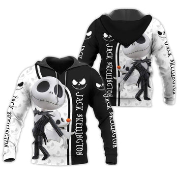 Nightmare Before Christmas Chibi Jack Skellington Icon 3d Hoodie Zip Hoodie