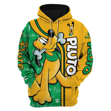 Pluto Dog Fan Gift, Pluto Dog Gift, Stylist Unisex Cartoon Graphic Outfits Aop Hoodie, Zip Hoodie