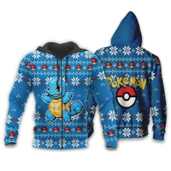 Squirtle Anime Pokemon Manga Ugly Christmas Sweater 1k867 Stylist Unisex Graphic Outfits Aop 3d Hoodie Zip Hoodie 2647