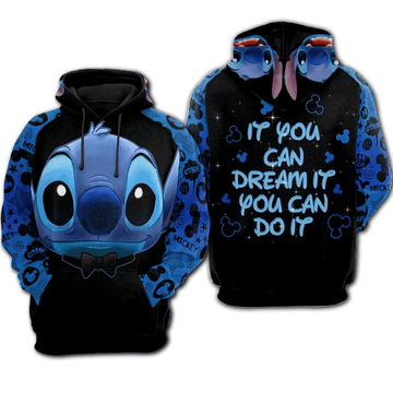 Stitch And Lilo Pattern Mickey Mouse Disney Cartoon 510 Fan Gift Stylist Unisex Cartoon Graphic Outfits Aop Hoodie