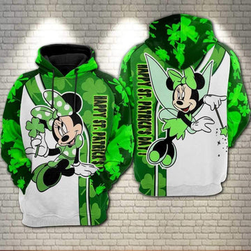 Minnie Mouse Disney Happy St Patrick's Day Aop Hoodie