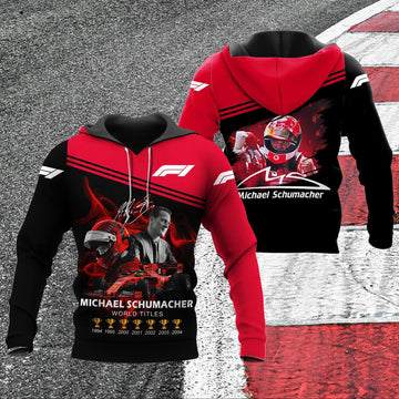 Michael Schumacher F1 7 World Championships, Michael Schumacher Signature All Over Print Hoodie 405