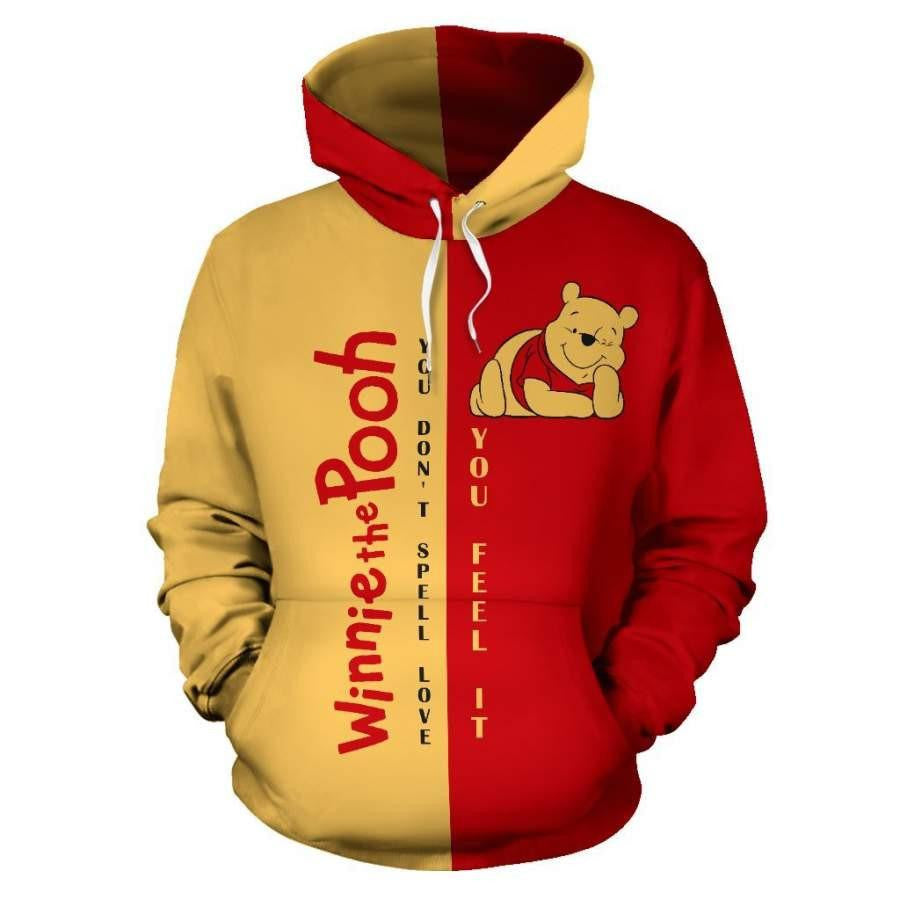 Winnie The Pooh Disney, Pooh Bear You Dont Spell Love Aop Hoodie