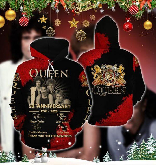 Queen 50th Anniversary Music Band Thank You For The Memories 2k594 Lover Gift 3d Hoodie
