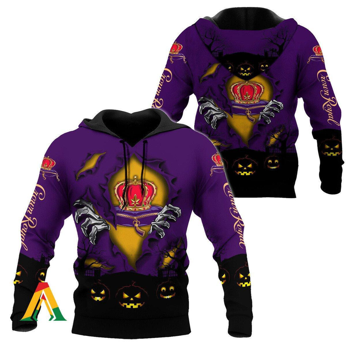 Scary Night Halloween Crown Royal Hoodie &amp; Zip Hoodie