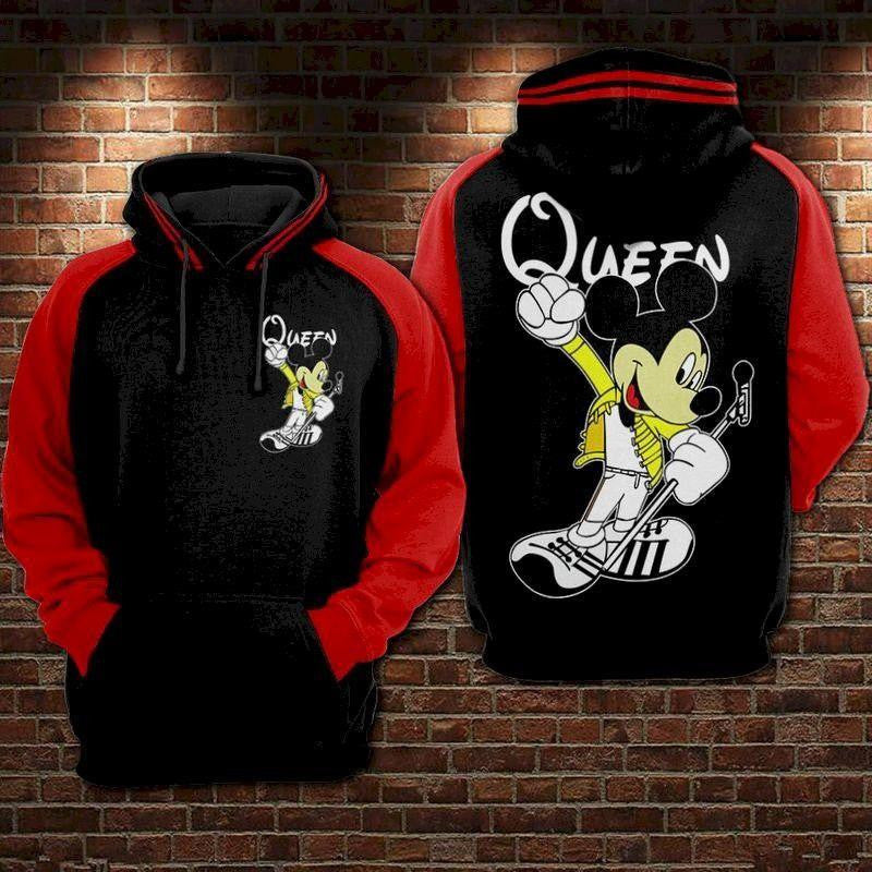 Mickey Mouse Disney, Mickey Elvis Presley Queen Aop Hoodie