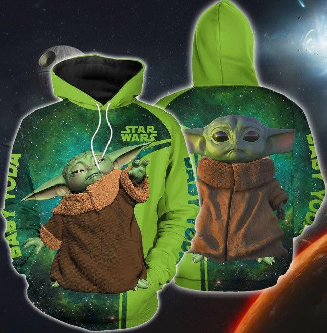 Cute Baby Yoda Star Wars Galaxy Ver4 Aop Hoodie