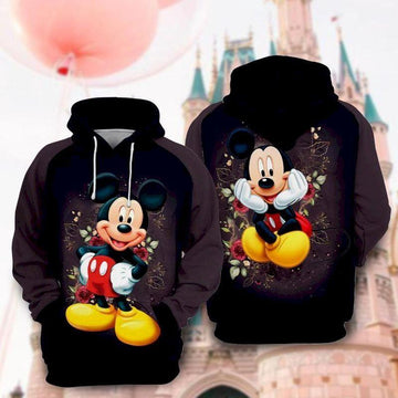 Mickey Mouse Disney, Cute Mickey Floral Aop Hoodie