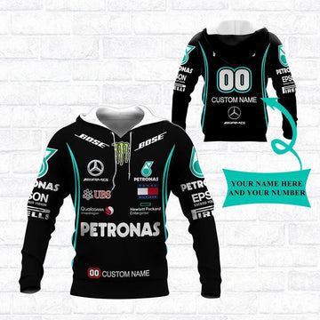 Custom Name &amp; Number Mercedes-benz F1 Shirt Fan Gift 915, Stylist Unisex 3d Hoodie Zip Hoodie