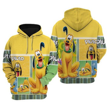 Disney Cartoon Fan Gift, Pluto Dog Disney, Lovely Pluto Dog All Over Print Hoodie, Zip Hoodie