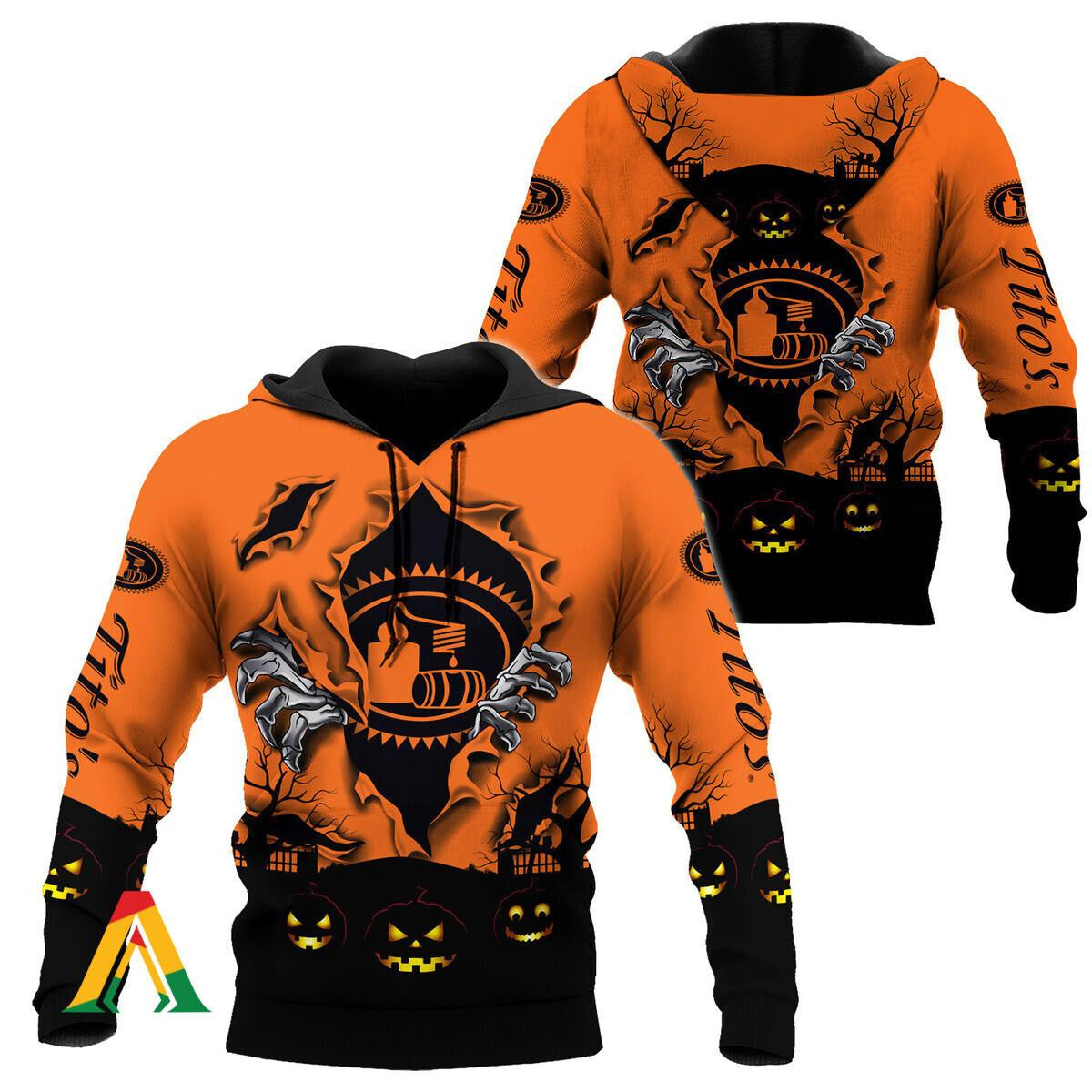 Scary Night Halloween Tito's Vodka Hoodie &amp; Zip Hoodie