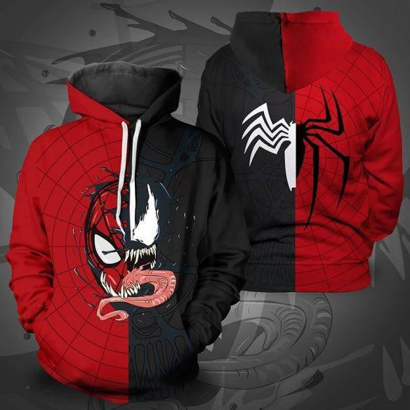 Venom And Spider Man Marvel Comics, Superhero Marvel Venom All Over Print Hoodie