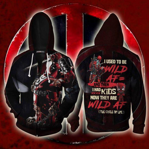 Deadpool ,i Used To Be Wild Af And Then I Have Kids Now They Are Wild Af Deadpool 2k538 Lover Gift,deadpool All Over Print 3d Hoodie