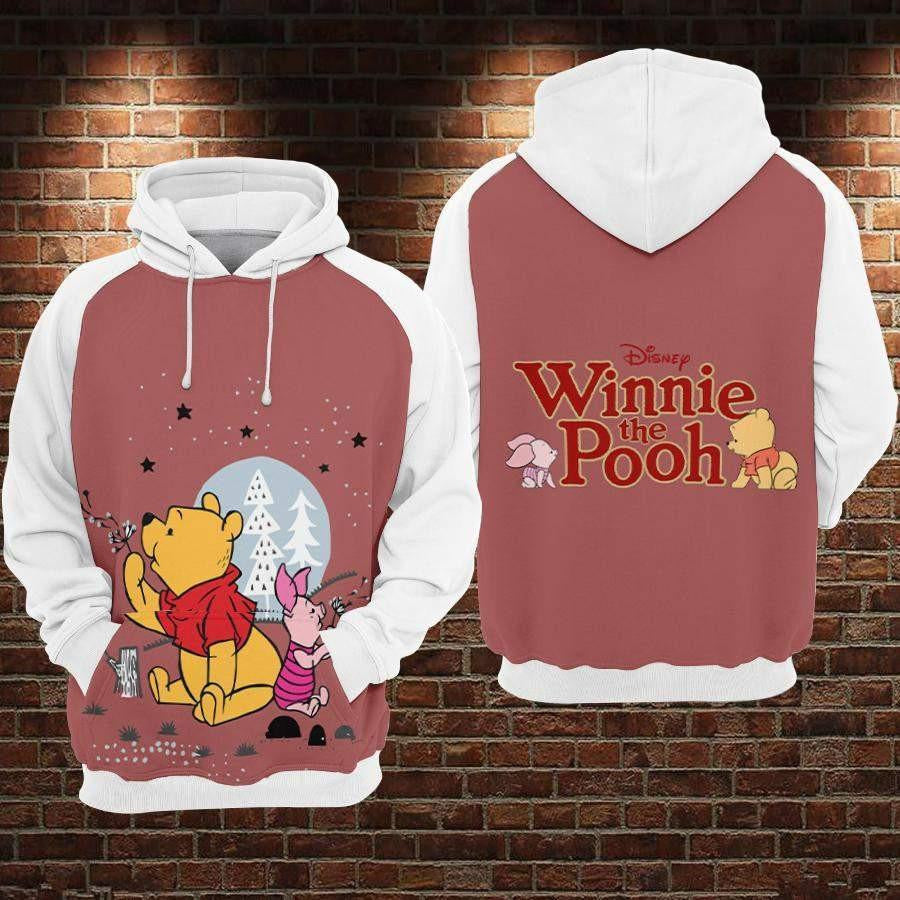 Winnie The Pooh Disney, Funny Pooh With Piglet Aop Hoodie