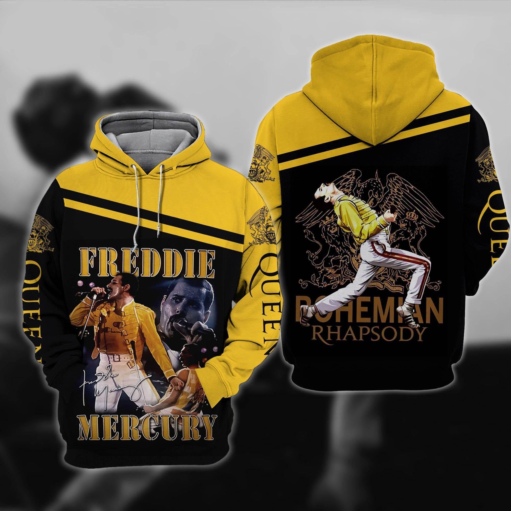 Freddie Mercury Singer Fan Gift, Freddie Mercury Signature All Over Print Hoodie