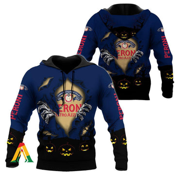 Scary Night Halloween Peroni Nastro Hoodie &amp; Zip Hoodie