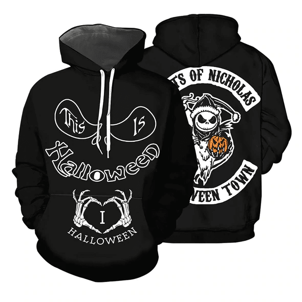 Jack Skellington The Nightmare Before Christmas 128 Fan Gift Stylist Unisex Cartoon Graphic Outfits Aop Hoodie, Zip Hoodie