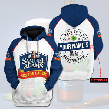 Custom Name Samuel Adams Beer Hoodie, Irish Drinking Team Trending Hoodie 517