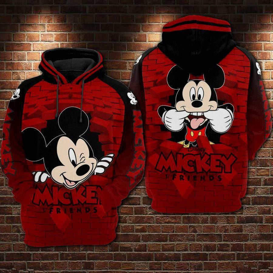 Mickey Mouse Disney, Funny Mickey Broken Wall Ver11 Aop Hoodie