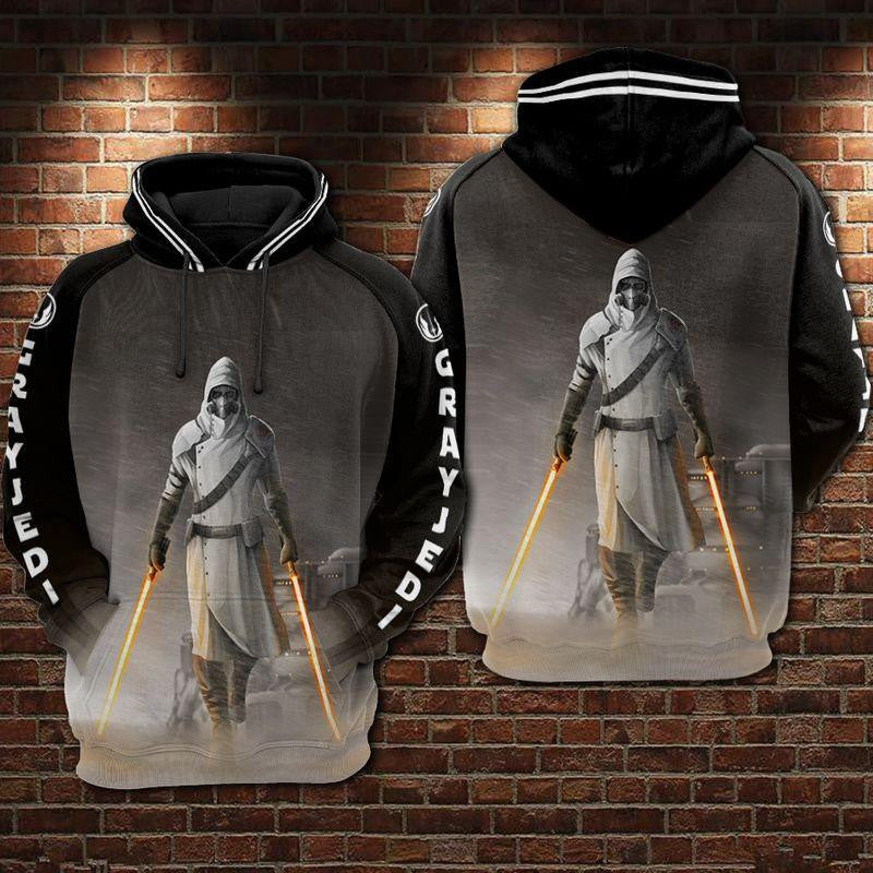 Gray Jedi Star Wars All Over Print Hoodie