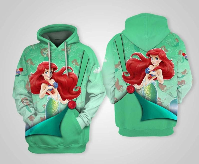 Ariel Princess, The Little Mermaid Disney, Disney Princess Fan Gift All Over Print Hoodie, Zip Hoodie