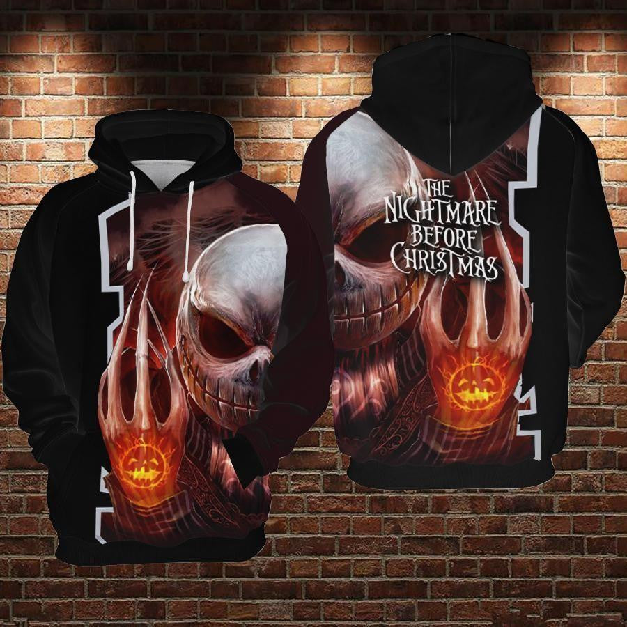 Nightmare Before Christmas Jack Skellington Pumpkin King Fire Ver5 Aop Hoodie