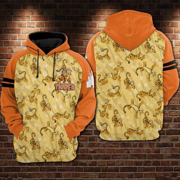Tiger Winne The Pooh Pattern Disney Cartoon 2k626 Lover Gift , Winne The Pooh All Over Print 3d Hoodie
