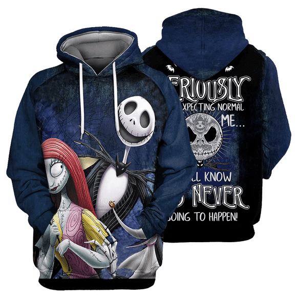 Jack, Sally &amp; Zero Dog We All Know It's Never Going To Happen 153 Fan Gift Stylist Unisex Cartoon Graphic Outfits Aop Hoodie, Zip Hoodie