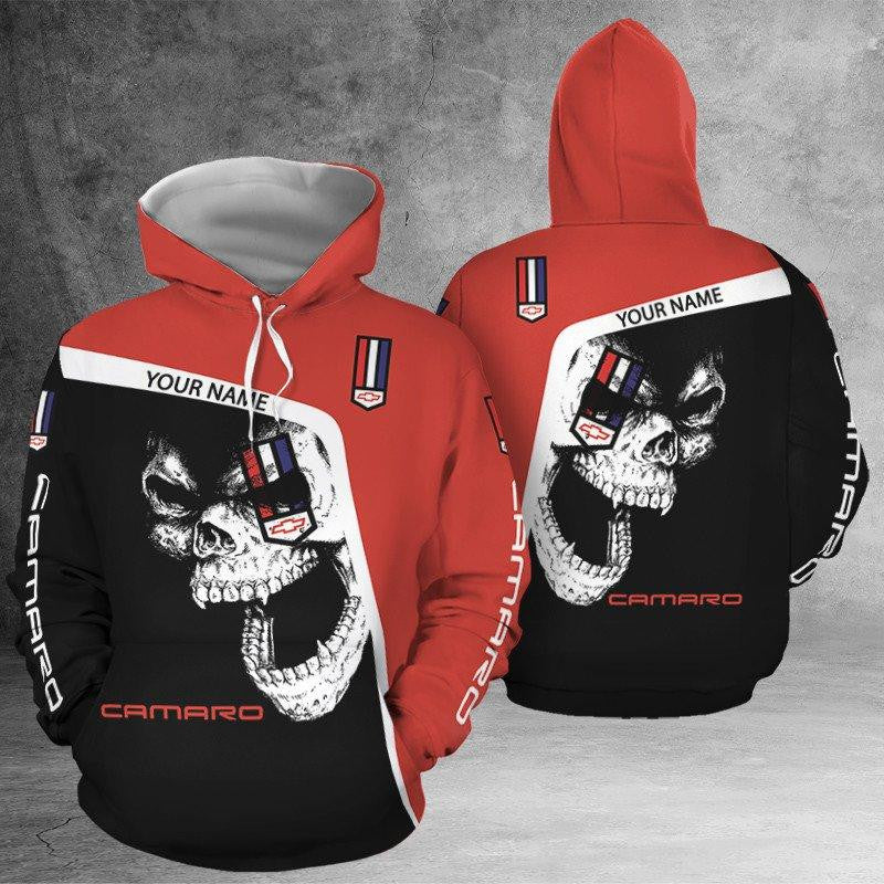 Custom Name Chevrolet Camaro Skull Hoodie 1121