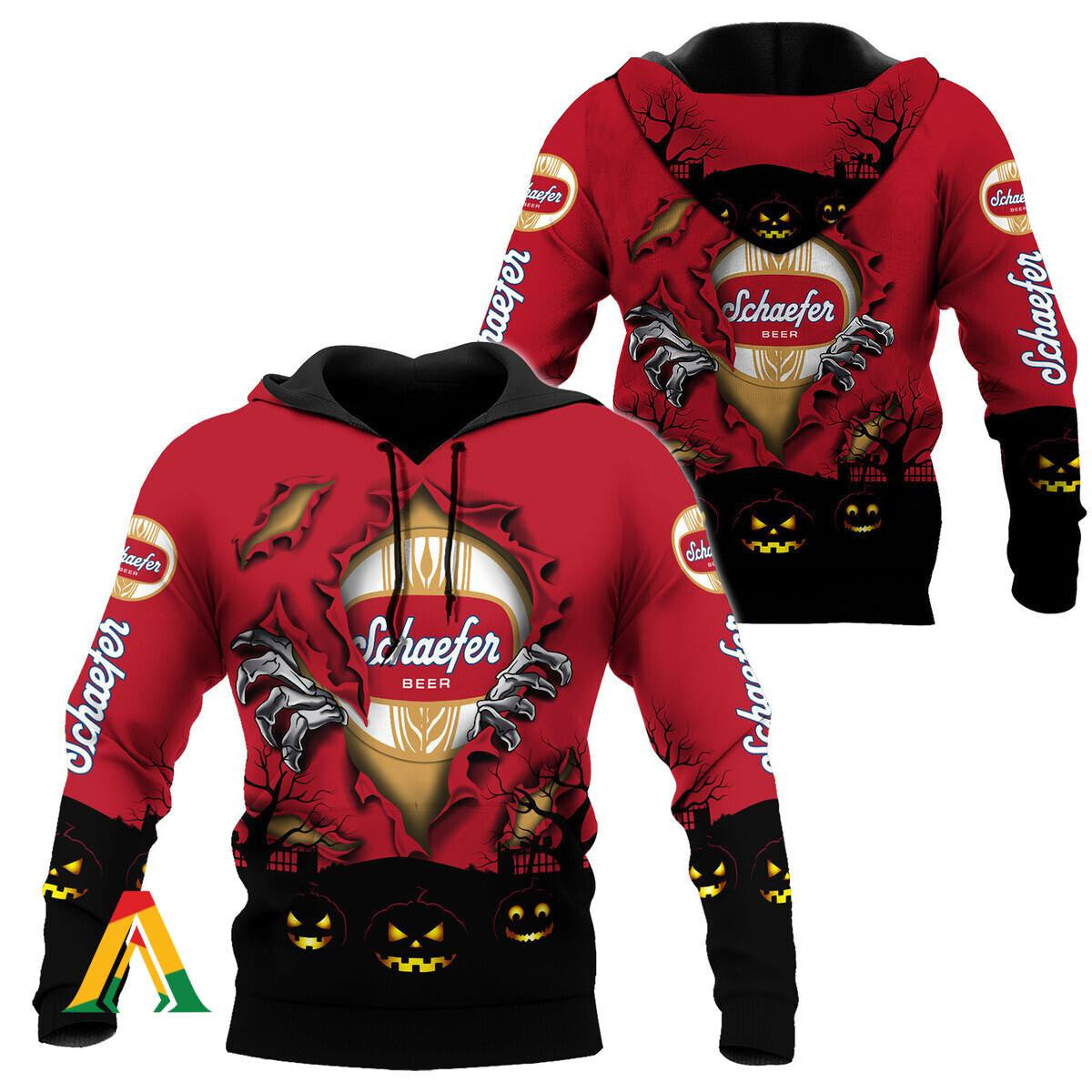 Scary Night Halloween Schaefer Beer Hoodie &amp; Zip Hoodie