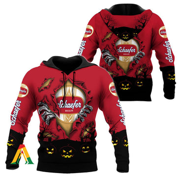 Scary Night Halloween Schaefer Beer Hoodie &amp; Zip Hoodie