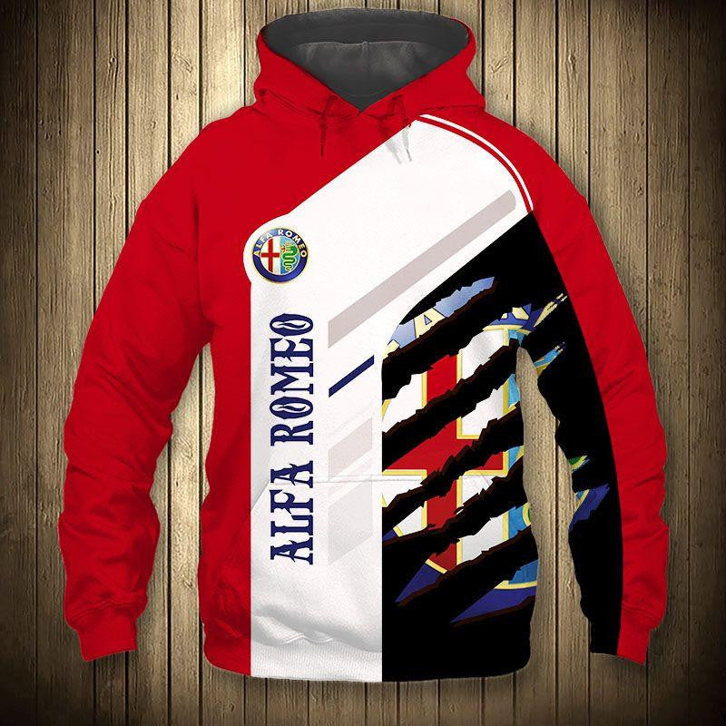 Alfa Romeo Luxury Sport Car 5k446 Fan Gift Stylist Unisex Cartoon 3d Hoodie Zip Hoodie