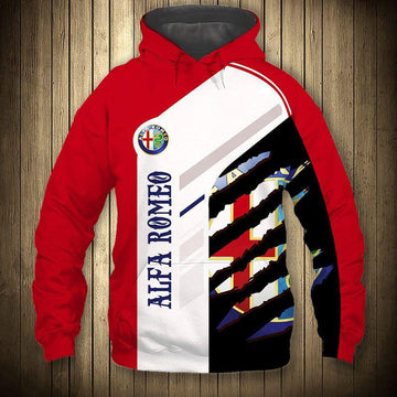 Alfa Romeo Luxury Sport Car 5k446 Fan Gift Stylist Unisex Cartoon 3d Hoodie Zip Hoodie