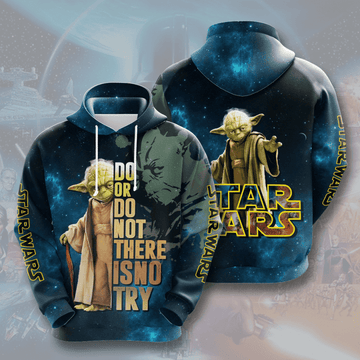 Star Wars Yoda Galaxy, Do Or Do Not There Is No Try Aop Hoodie