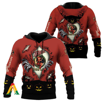 Scary Night Halloween Miller High Life Hoodie &amp; Zip Hoodie