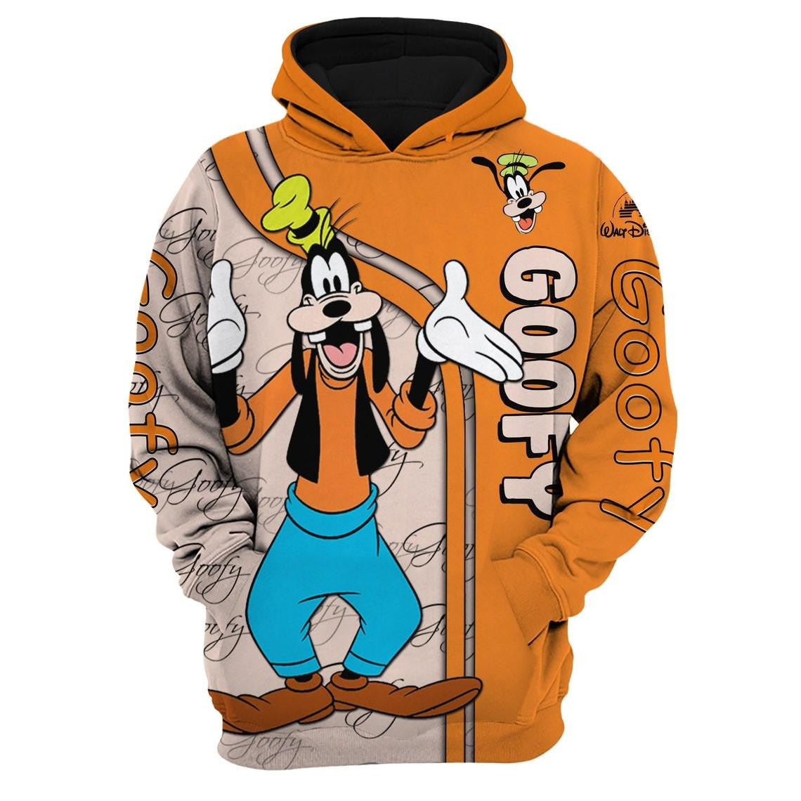 Goofy Dog Fan Gift, Goofy Dog Stylist Unisex Cartoon Graphic Outfits Gift Aop Hoodie, Zip Hoodie