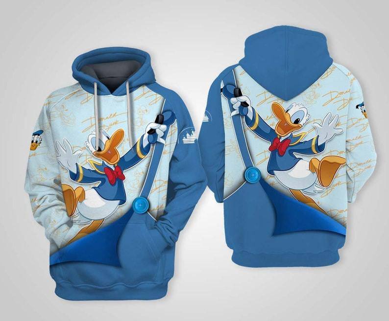 Disney Cartoon Characters Fan Gift, Funny Donald Duck Disney All Over Print Hoodie