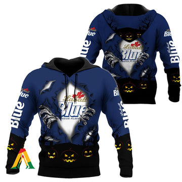Scary Night Halloween Labatt Blue Hoodie &amp; Zip Hoodie