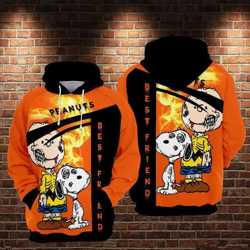 Snoopy The Peanuts, Snoopy And Charlie Brown Zombie Best Friend Aop Hoodie