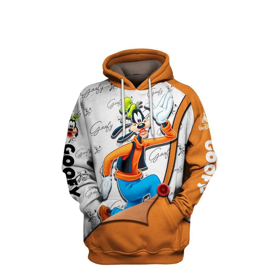 Lovely Goofy Disney Cartoon, Goofy Signature Ver104 All Over Print Hoodie