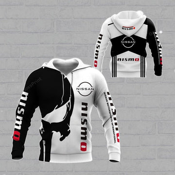 Nissan Motorsports Nismo Skull All Over Print Hoodie, Zip Hoodie 158